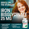 Bronson Iron Bisglycinate 25 mg Gentle on The Stomach, Supports Energy & Healthy Red Cell Production - Non-Constipating Formula - Non GMO, 180 Vegetarian Capsules