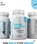 Marine Collagen 1000mg - Type 1 Hydrolysed Collagen - Enhanced with Hyaluronic Acid, Vitamin C, Vitamin E, Vitamin B2, Zinc and Copper