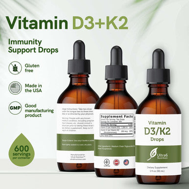 Vitamin D3 Drops with Vitamin K2 for Supreme Absorption. Immunity Booster - Vitamin D Drops for Adults, Children, Kids and Infants. Liquid Vitamin D with K2. Top Selling Liquid Vitamin Drops