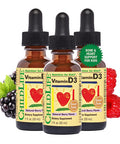 ChildLife Essentials Vitamin D3 - Vitamin D Drops for Kids Supports Immune Respiratory Heart & Bone Health 1 Fl. Oz Bottle (Pack of 3)