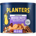 PLANTERS Lightly Salted Mixed Nuts, Plant Based Protein, 10.3 Oz (1 Ct) | Mixed Nuts: Almonds, Cashews, Peanuts, Pecans, Brazil Nuts. Snacks for Adults. Resealable Canister. Party Snack