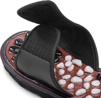 Acupressure Foot Mat Pebble Massager Relaxer Pain Relief Health Sandals Slippers Relaxation Gifts For Men Women (Black25)