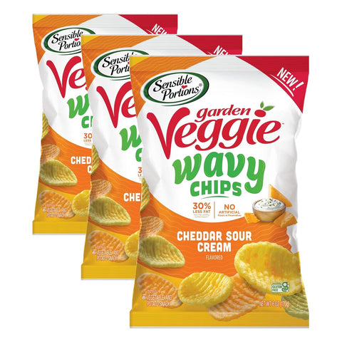 Sensible Portions Garden Veggie Wavy Chips Sea Salt Snack Size 1 Oz (Pack of 24)