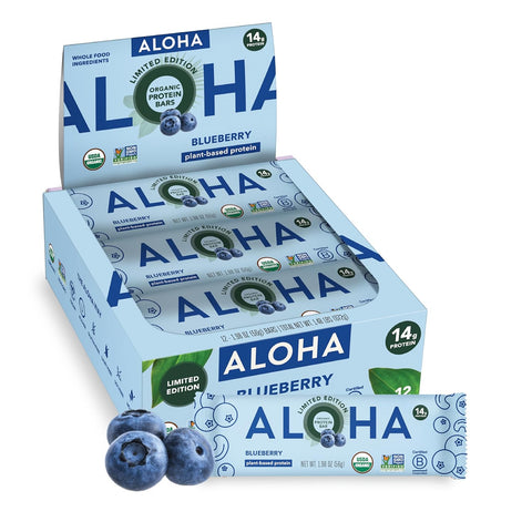 Aloha Organic Plant Based Protein Bars Chocolate Chip Cookie Dough, 1.98 Oz,(Pack of 12)