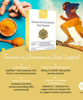 Healthspan Turmeric & Glucosamine Joint Support | 60 Tablets | Joint & Bone Health | Added Vitamin C, Vitamin D3 & Calcium | 30mg Boswellia Serrata Extract | Sustainably Source | Vegan