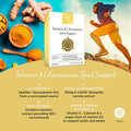 Healthspan Turmeric & Glucosamine Joint Support | 60 Tablets | Joint & Bone Health | Added Vitamin C, Vitamin D3 & Calcium | 30mg Boswellia Serrata Extract | Sustainably Source | Vegan