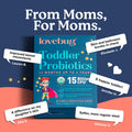 Lovebug Award Winning Probiotics Constipation and Stomach Discomfort Softer Bowel Movements Easy-to-Take Powder Ages 12 Months to 4 Years 60 Packets
