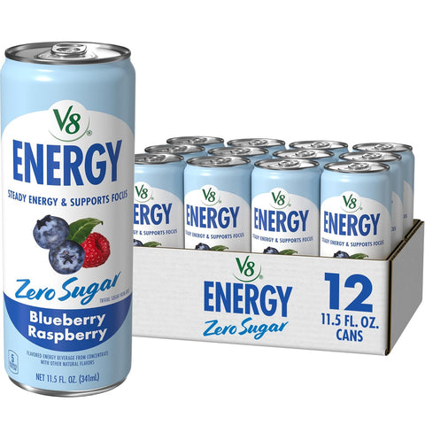 V8 Energy Strawberry Banana Juice Energy Drink, 8 fl oz Can (24 Pack)