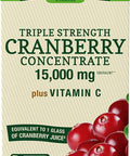 Nature's Truth Triple Strength Cranberry Concentrate 15000 mg Plus Vitamin C Capsules, 90 Count