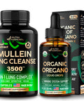 NUTRAHARMONY Organic Oregano Oil Drops & Mullein Leaf Extract Capsules