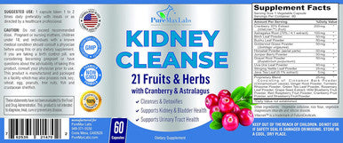 YUMMYVITE Herbal Kidney Cleanse With Cranberry Extract, Astralagus - 21 Fruits & Herbs - Detox & Cleanse Urinary Tract & Bladder Health, Kidney Support, 60 Vegan Capsules