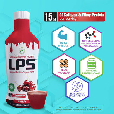 Nutritional Designs Lps Liquid Collagen & Whey Protein Supplement - Non-Gmo Drink, Sugar-- Promotes Healthy Skin & Hair For Men & Women, Peach Mango, Single Serve (25 Packets)
