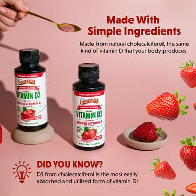 Barlean's Seriously Delicious Vitamin D3 Strawberry Milkshake 125 mcg (5000 IU) 5.6 oz