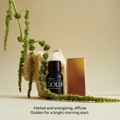 Vitruvi Golden Citrusy Essential Oil Blend with Grapefruit, Palmarosa, and Cinnamon Oil (0.5 Fl oz)