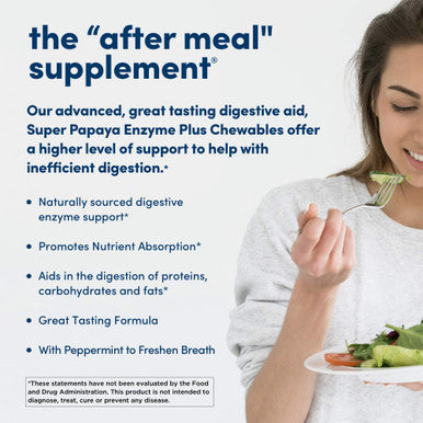 American Health Super Papaya Plus Digestive Enzyme Chewable Tablets Natural Papaya Flavor - Helps With Digestion & Nutrient Absorption Contains Papain & Other Enzymes - 360 Count 120 Total Servings