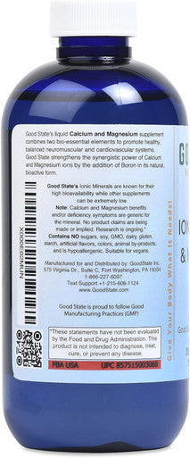 Good State Liquid Ionic Calcium And Magnesium (72 Mg Calcium Elemental, 63 Mg Magnesium Elemental, 500 Mcg Boron Elemental - 8 Fl Oz)