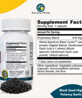 Amazing Herbs Whole Spectrum Black Seed & High Potency Garlic, Vegetarian Capsules - Gluten-Free, Non-Gmo, Vegan, Supports Immune System, Lung Function, & Cardiovascular Health - 100 Count