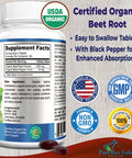 YUMMYVITE Organic Beet Root Powder 1350Mg With Black Pepper 60 Tablets