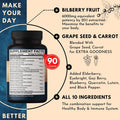 Dedicad 10In1 Bilberry Extract For Eyes Supplement 9260Mg - 3 Month Supply With Grape Seed, Carrot, Elderberry, Eyebright & More