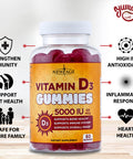 Vitamin D3 5000 IU 125mcg Gummies by New Age - 2 Pack - Support Immune Health - Non-GMO, Gluten-Free, Dairy-Free, No Gelatin - 120 Count