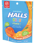 Halls Kids Orange Vitamin C Pops for Children 10 Pops 1 bag of 10 Pops