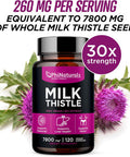 Milk Thistle 150Mg Capsules [120 Count] 30:1 Silymarin Extract (Equivalent 4500 Mg) - Extra Strength 30X Extract Supports Liver Health & Natural Detox Supplement