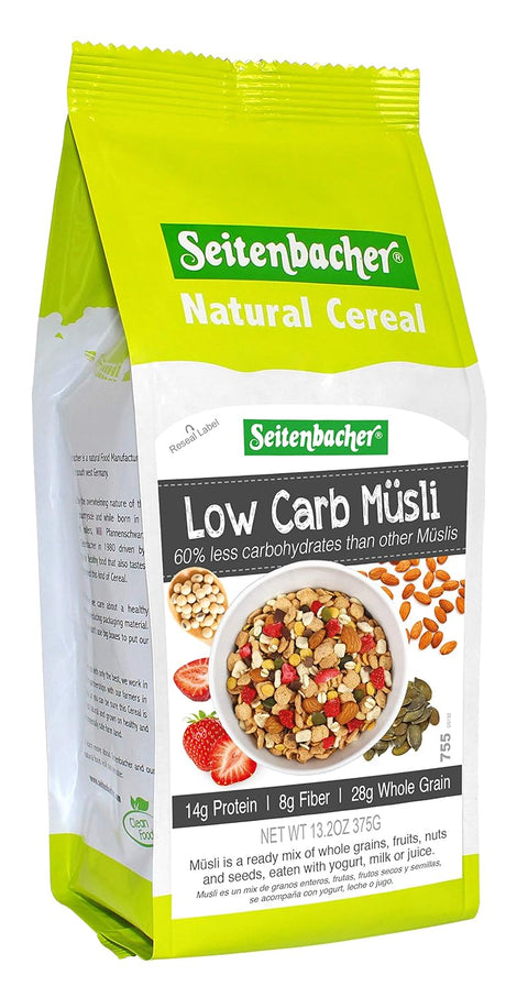 Seitenbacher Low Carb Strawberry & Chocolate Musli, 13.2 Ounce (Pack of 2)