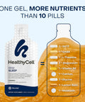 Healthycell Rem Sleep Aid Supplement For Adults - Liquid Gel Extra Strength Sleep Supplement With Melatonin Magnesium L-Theanine Gaba & Natural Calming Herbs - 30 Gel Packs Cherry Flavored