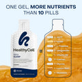 Healthycell Rem Sleep Aid Supplement For Adults - Liquid Gel Extra Strength Sleep Supplement With Melatonin Magnesium L-Theanine Gaba & Natural Calming Herbs - 30 Gel Packs Cherry Flavored
