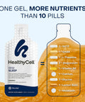 Healthycell Rem Sleep - Liquid Gel Extra Strength Sleep Supplement For Adults - Melatonin Magnesium Gaba L-Theanine Supplement - Maximum Absorption - 14 Gel Packs