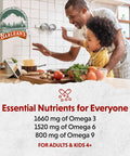 Barlean's Liquid Flaxseed Borage and Algae Oils Omega 3 Supplement Pomegranate Blueberry Flavor Vegan Epa and Dha From Algal Oil Flax Oil And Borage Seed Oil With 3 980 Mg Of Omega-3-6-9 16 Oz