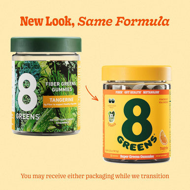 8Greens Fiber Super Greens Gummies Fiber, Gut Health, Metabolism. Digestive Health, Boost Immune System & Digestive Health With 8 Real Greens - Non-Gmo Formula, Gummy, Tangerine Flavor, 50 Count