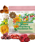 Kidney Tea for Kidney & Liver Health,Ginseng Five Treasures Tea Gifts for Men,Ginseng Wolfberry Red Date Mulberry 6 Natural Herbal Ingredients, Gifts for Women & Men