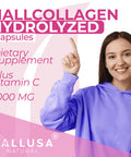 Hallusa Natural C lageno Hidrolizado - Pastillas De Col geno - Piel, Arrugas Y Antienvejecimiento Fortalecimiento Del Cabello Y U as Dolor En Articulaciones Collagen Hydrolized Plus Vitamin C 1000 Mg 60 Cap