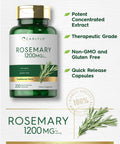 Carlyle Rosemary Capsules | 1200Mg | 200 Count | Non-Gmo & Gluten Free Extract