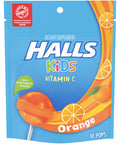 Halls Kids Pops Vitamin C Orange 10 Count