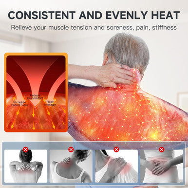 Heating Pad For Neck And Shoulders And Back, 2Lb Weighted Neck Heating Pad For Back Pain Relief, Shoulder Heating Pad With 6 Heat Settings, 4 Timer Auto-Off, Christmas Gifts For Women Men Mom Dad