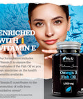 Omega 3 Fish Oil 2000mg per Serving - 180 Softgel Capsules - Premium Double Strength 660mg EPA & 440mg per Serving - 3 Month Supply - Sustainably Sourced - with Vitamin E - Nu U Nutrition