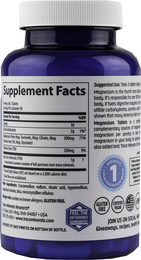 Trace Minerals Research Magnesium 60 Tablets