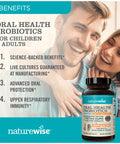 Naturewise Oral Health Chewable Probiotics | Supports Healthy Teeth, Gums, & Better Breath | Ear, Nose, Throat Immunity For Kids