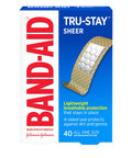 Band-Aid Brand Tru-Stay Sheer Strips Adhesive Bandages For First Aid And Wound Care, All One Size, 40 Ct