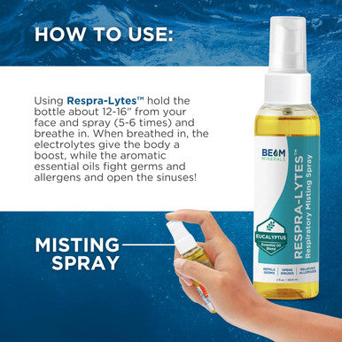 Beam Minerals Respra-Lytes Sinus-Opening Electrolyte Misting Spray With Fulvic Mineral Complex And Essential Oils That Support Respiratory Health 2 Fl Oz