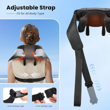 Cordless Shiatsu Neck Massager With Soothing Heat, Usb C Rechargeable Deep Tissue 6D Kneading Electric Massage For Body Muscle Pain Relief, Lightweight And Hand-Free, Gifts For Men Women