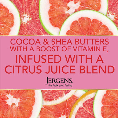 Jergens Skin Smoothie Body Lotion, Pink Grapefruit & Pomelo Scented, Refreshing All-Day Fragranced Moisture, with Citrus Juice Blends, Vitamin E, Cocoa & Shea Butters, Dye-Free, 10 Ounces (Pack of 3)