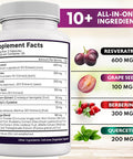 Age Resveratrol, Berberine, Grape Seed Extract, Quercetin, Polyphenol Supplement For Women And Men With Noni Extract, N-Acetyl Cysteine, Acai Extract - 120 Capsules