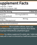 Bronson Basics Vitamin K2 D3 (Mk7) Supplement Non-Gmo Formula 5000Iu (125 Mcg) Vitamin D3 & 90 Mcg Vitamin K2 Mk-7 Easy To Swallow Vitamin D & K Complex, 360 Tablets