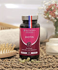 Laboratoires Nutrimea Biotin Hair & Nail Growth Supplement - Enriched with Zinc & Selenium - Contributes to Skin Care - 120 Vegan Capsules - French Expertise