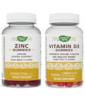 Nature'S Way Immune Gummies Bundle, Zinc Gummies, Vitamin D3 Gummies, Immune Support, Delicious Berry And Fruit Flavors, 120 Gummies Per Bottle