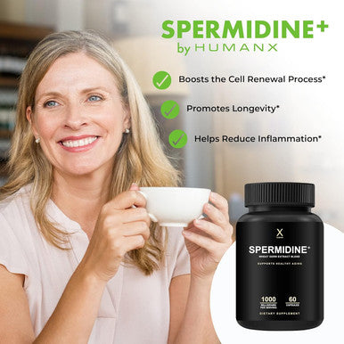 Humanx Spermidine+ (Usa Third Party Tested) - Spermidine-Rich Wheat Germ Extract & Zinc To Activate Cellular Renewal - Non-Gmo, Spermidine Capsules - Supports Healthy Aging - Spermidine Supplement