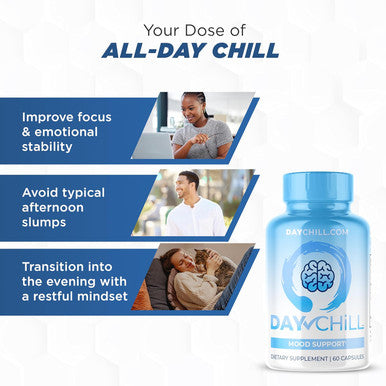 Maxlife Naturals Mood Support Supplement - Day Chill Pill Dietary Supplement for Men & Women with DHH-B Derived from Magnolia Bark - Calm Supplement for Adults - Stay Calm & Relaxed All Day - 60 Capsules